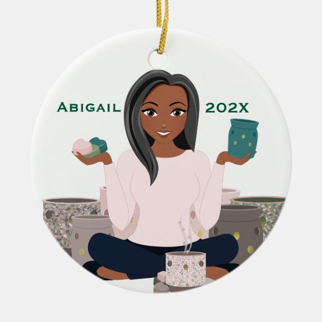 Adorno De Cerámica Personalized Wax Warmer Woman Ceramic Ornament (Frente)