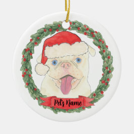 Adorno De Cerámica Personalized White Pug