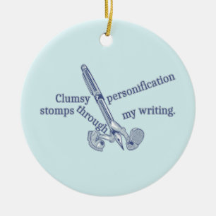 Adorno De Cerámica Personificación Graciosa Escritura Creativa