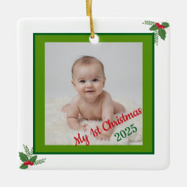 Adorno De Cerámica Personized Baby 1st Christmas Ornament