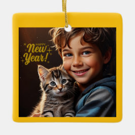 Adorno De Cerámica Personized Photo Christmas Keepsake Ornament