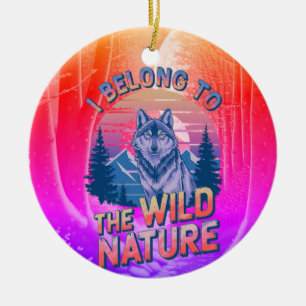 Adorno De Cerámica Pertenezco al salvaje y apabullante lobo