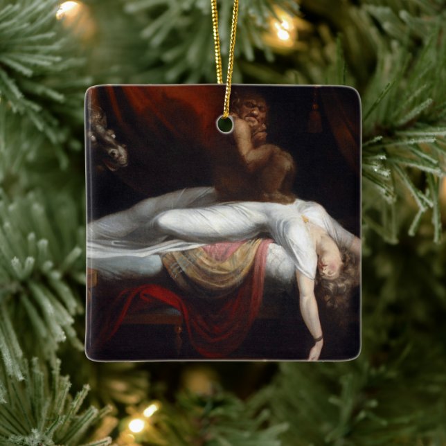 Adorno De Cerámica Pesadilla de Henry Fuseli Gothic Macabre Dark Art (Árbol)