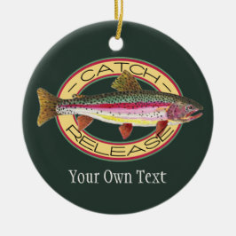 Adorno De Cerámica Pesca con trucha arco iris pesca captura y liberac