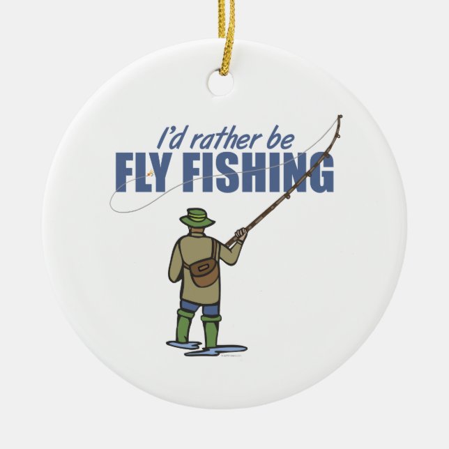 Adorno De Cerámica Pesca de mosca en aguas marinas (Frente)