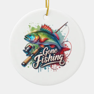 Adorno De Cerámica Pesca de regalo de pescador
