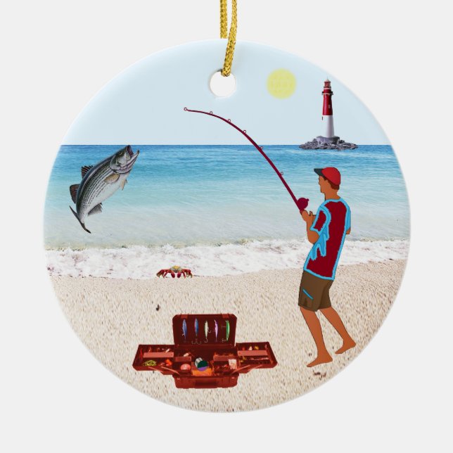 Adorno De Cerámica Pesca de resaca (Frente)