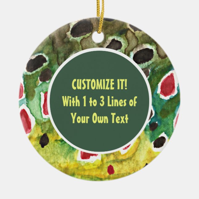 Adorno De Cerámica Pesca de trucha (Frente)