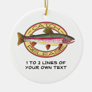 Adorno De Cerámica Pesca de trucha