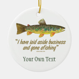 Adorno De Cerámica Pesca de trucha marrón