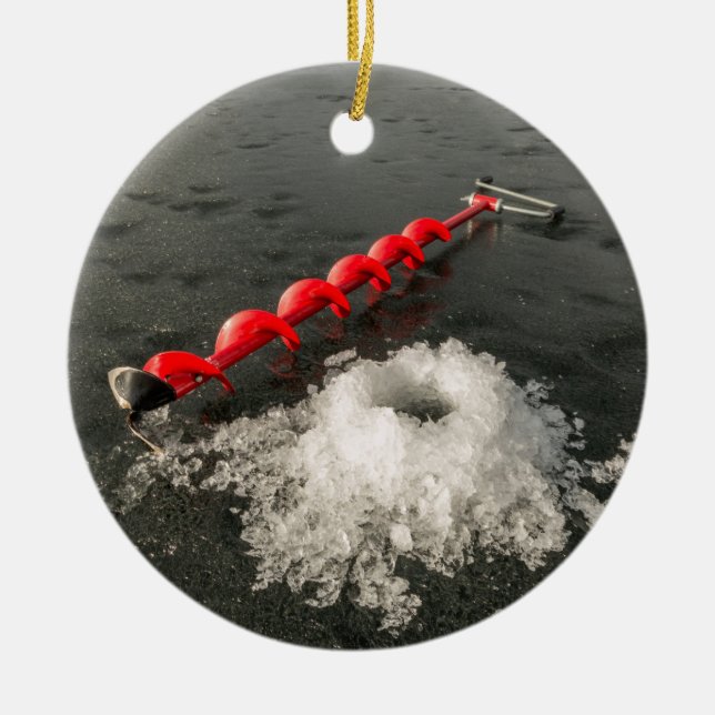 Adorno De Cerámica Pesca del hielo (Frente)
