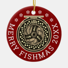 Adorno De Cerámica Pesca personalizada "Merry Fishmas" de pescadores 