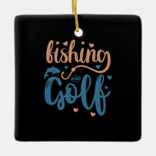 Adorno De Cerámica Pesca Y Golf
