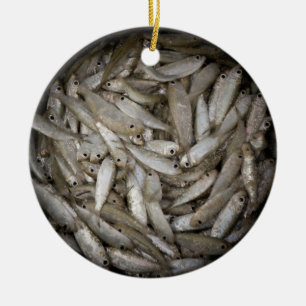 Adorno De Cerámica Pescado en un barril