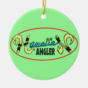 Adorno De Cerámica Pescador hawaiano