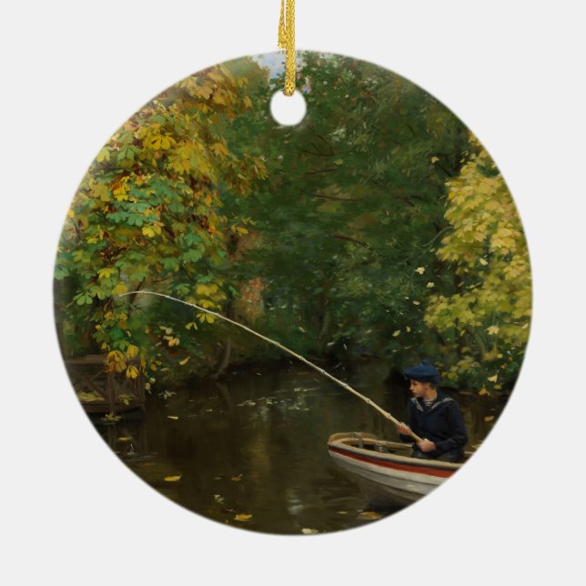 Adorno De Cerámica Pescador (por Hans Andersen Brendekilde) (Atrás)