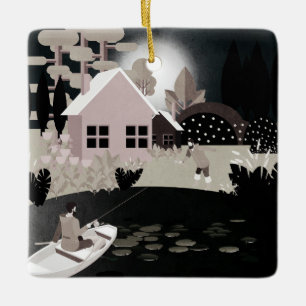 Adorno De Cerámica Pescadores