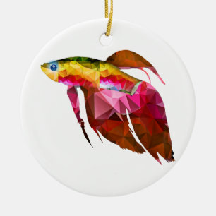 Adorno De Cerámica Pescados beta para el rosa del mosaico del