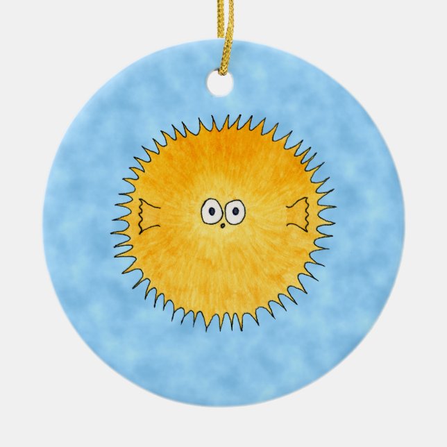 Adorno De Cerámica Pescados de puerco espín (Frente)