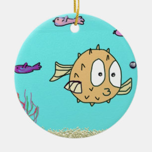 Adorno De Cerámica pescados del soplo