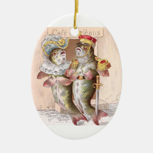 Adorno De Cerámica Pescados que salen de los d'Orleans del café