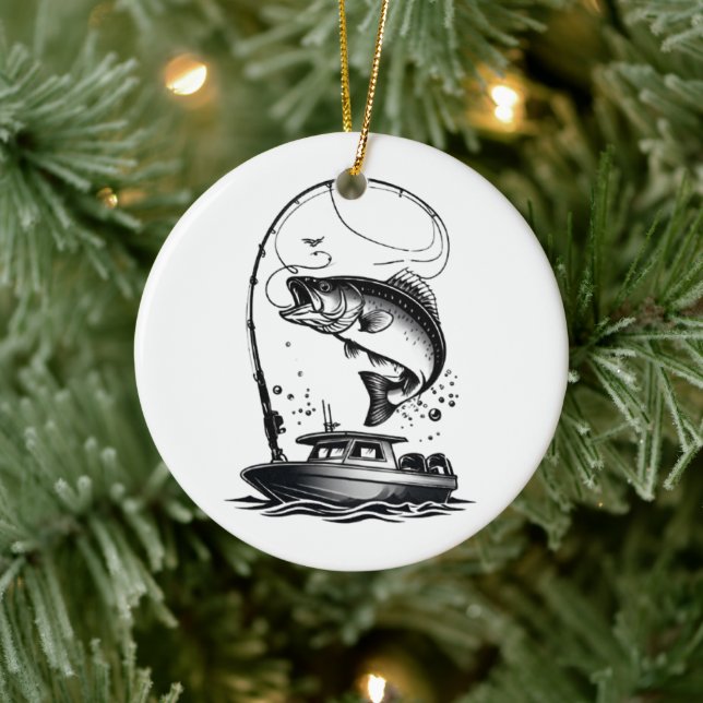 Adorno De Cerámica pescar (Árbol)