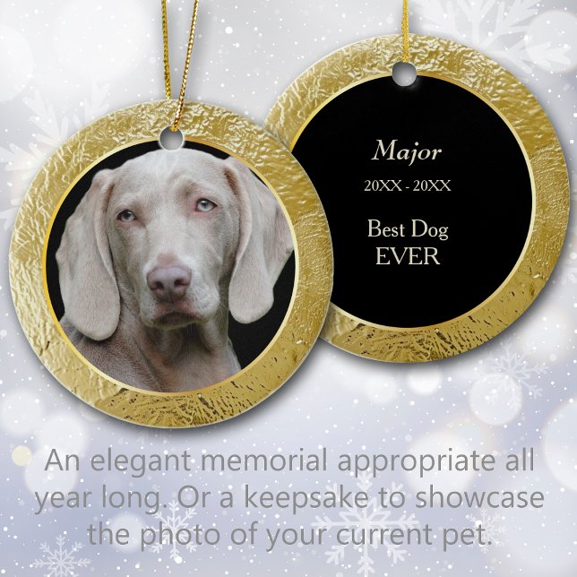 Adorno De Cerámica Pet Memorial Gold Foil Frame Photo Keepsake (Subido por el creador)