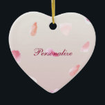 Adorno De Cerámica Petales de Rosa románticos<br><div class="desc">Rosa romántico Petales color de agua melocotón rosa floral</div>