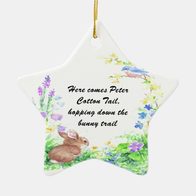 Adorno De Cerámica Peter Cotton Tail (Frente)