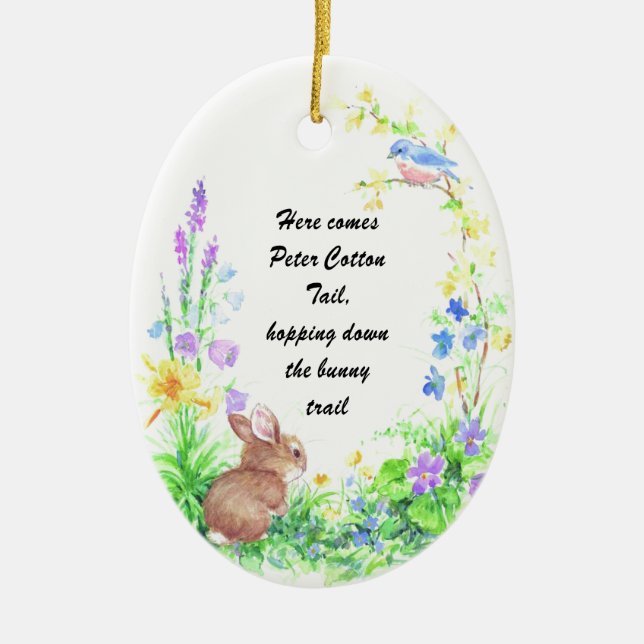 Adorno De Cerámica Peter Cotton Tail (Frente)