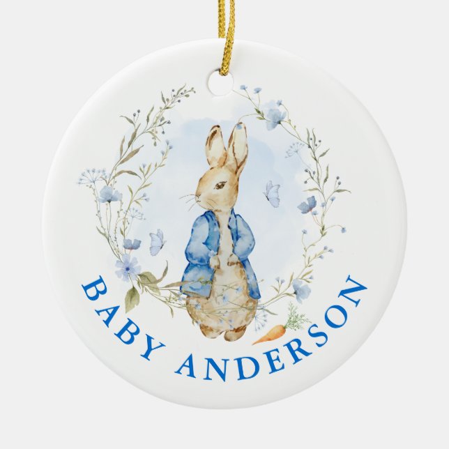 Adorno De Cerámica Peter Rabbit Baby Coming Soon (Frente)