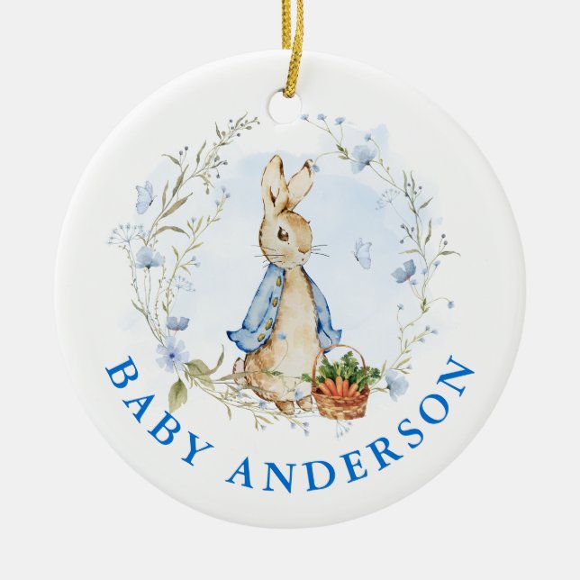 Adorno De Cerámica Peter Rabbit Baby Coming Soon (Frente)