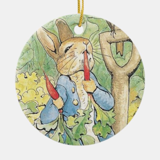 Adorno De Cerámica Peter Rabbit En El Jardín - Beatrix Potter (Frente)