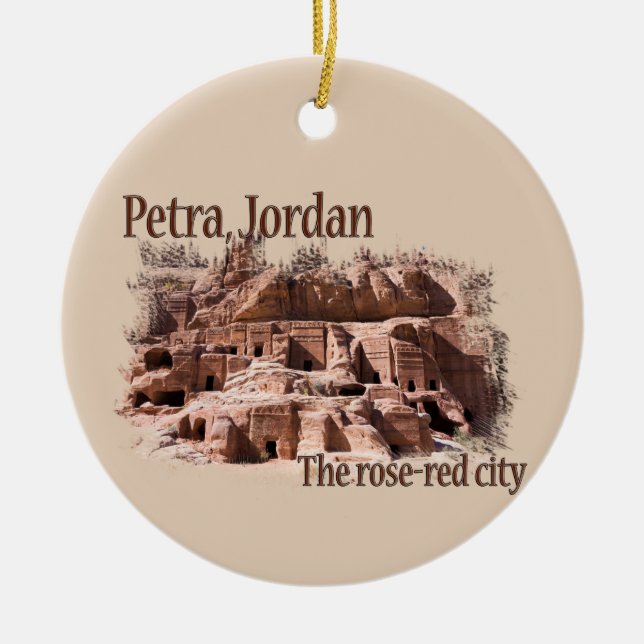 Adorno De Cerámica Petra: Ciudad Roja Rosa (Frente)