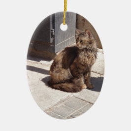 Adorno De Cerámica Petra, un gato persa de larga duración