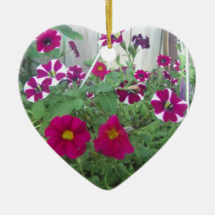 Adorno De Cerámica Petunias rosadas