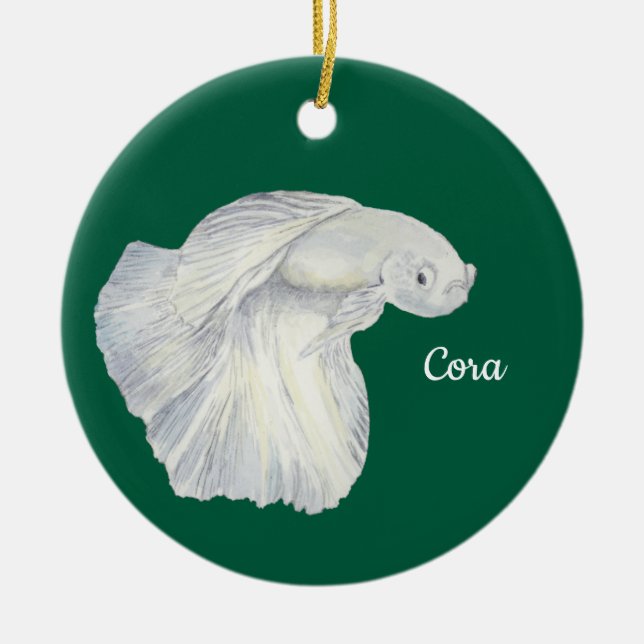 Adorno De Cerámica Pez Betta (Frente)