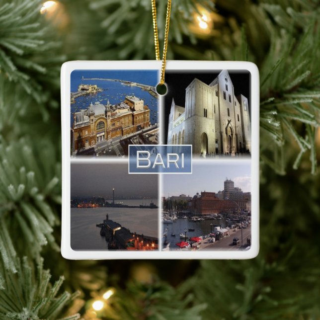 Adorno De Cerámica PGL023 BARI, Apulia, Italia, Europa, (Árbol)