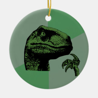 Adorno De Cerámica Philosoraptor en blanco
