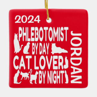 Adorno De Cerámica Phlebotomist ama a los gatos PERSONALIZADO