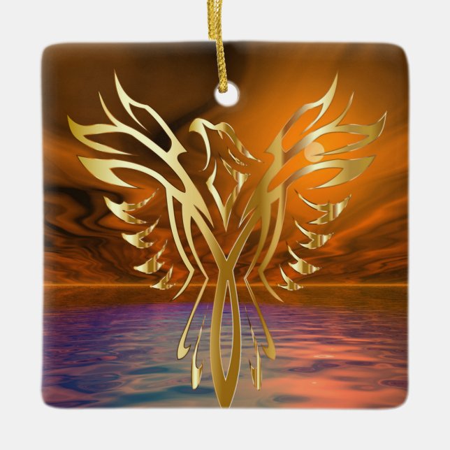 Adorno De Cerámica Phoenix Rising (Anverso)