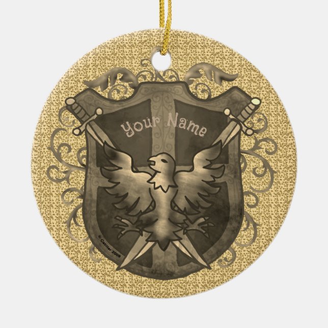 Adorno De Cerámica Phoenix Shield  (Frente)