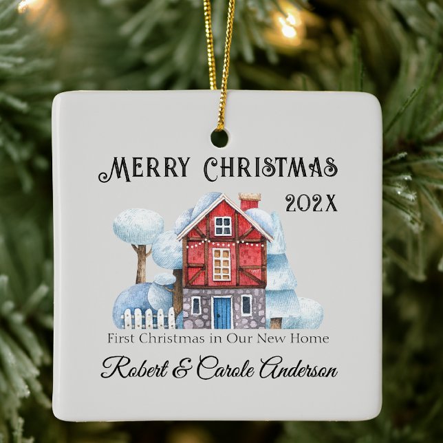 Adorno De Cerámica Photo First Christmas in Our New Home (Subido por el creador)
