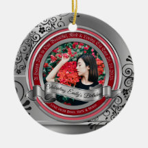 Photo Silver Black Flourish Elegant Banner Red