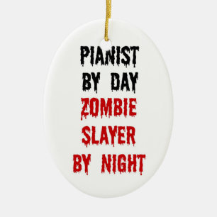 Adorno De Cerámica Pianist Zombie Slayer