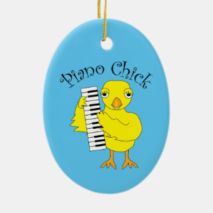 Adorno De Cerámica Piano Chick Text