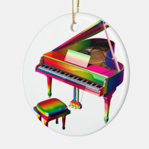Adorno De Cerámica Piano de color arcoiris