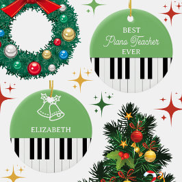 Adorno De Cerámica Piano Key Mejor Maestro De Piano Que Nunca Navidad