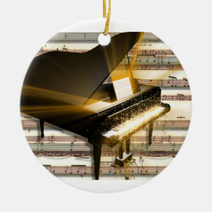 Adorno De Cerámica piano_music_notes