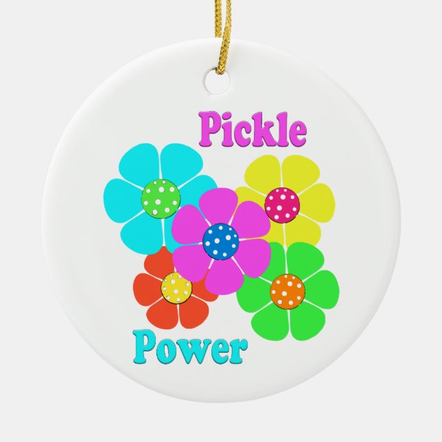 Adorno De Cerámica Pickle Power Pickleball (Frente)